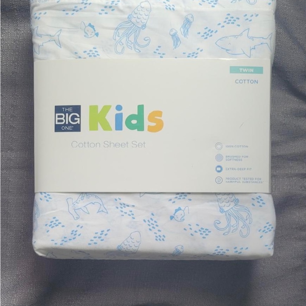 The Big One Kids Blue Cotton Sheet Set